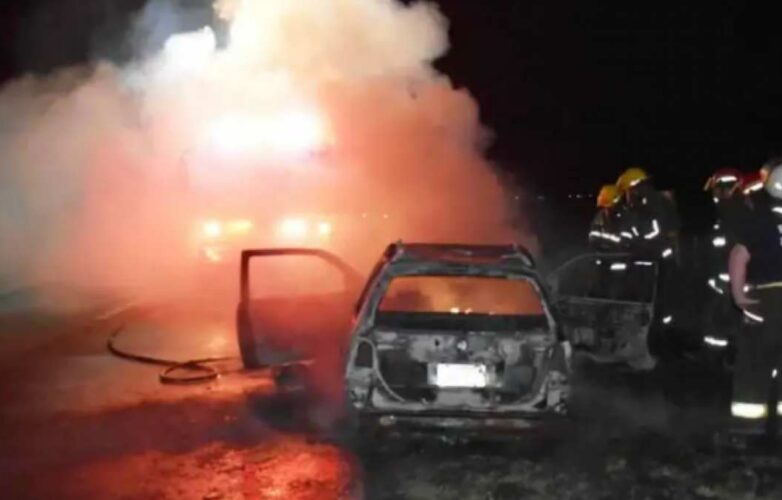 incendio auto choque ruta