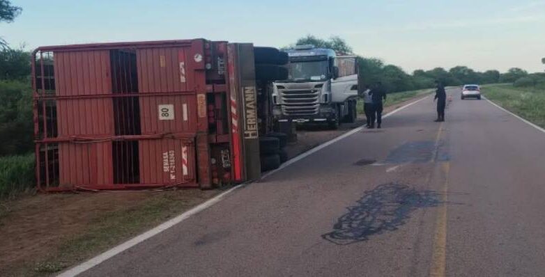 vuelco camion jaula